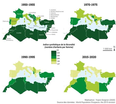 Les Transitions Démographiques Des Pays Méditerranéens Depuis 1950 — Géoconfluences