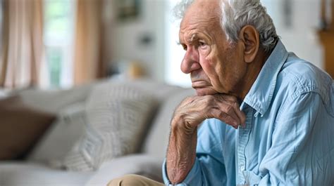 Premium Photo Elderly Man In Deep Thought Sitting Indoors Aging