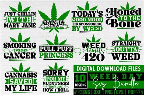 Weed Svg Bundle Graphic By Binasvgbundle Creative Fabrica