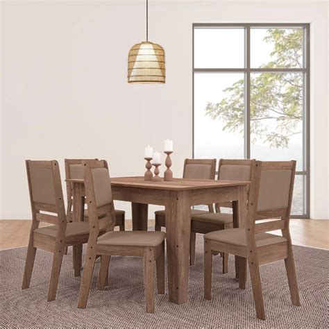 Conjunto Mesa Sala De Jantar Genebra Cadeiras Am Ndoa B