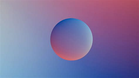 HD wallpaper: sphere, circle, blur, gradient, blue, pink, minimalist ...