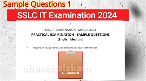 SSLC IT Examination 2024 Sample Questions 1 Inkscape YouTube