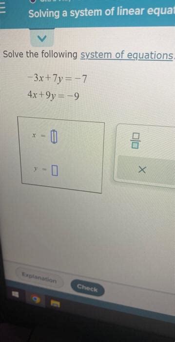 Solved Solve The Following System Of Equations