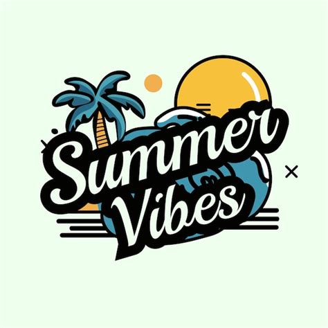 Premium Vector Summer Vibes Typography Poster With Palm Trees And Sun