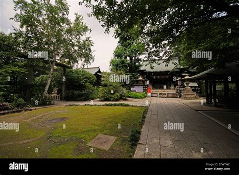 Stone Torii Gojo Tenjin Shinto Shrine Tokyo Hi Res Stock Photography