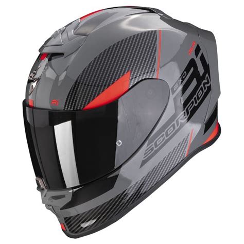 Helmet Scorpion Exo R Evo Carbon Air Final Grey Black Red Ready To