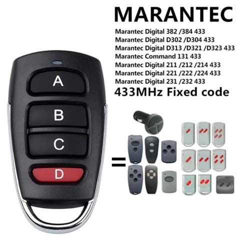 433 92MHz MARANTEC Digital 382 384 D302 D304 D313 D321 211 212 214