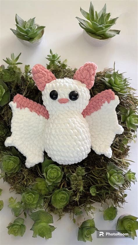 Crochet Pdf Pattern Fruit Bat Low Sew Easy Crochet Amigurumi Cute White