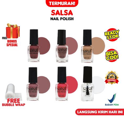 Jual Salsa Kutek Halal BPOM Nail Polish Original Nude Warna Soft Tahan