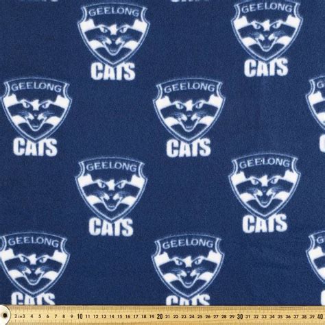 Afl Geelong Cats Logo Fleece Navy And White 148 Cm