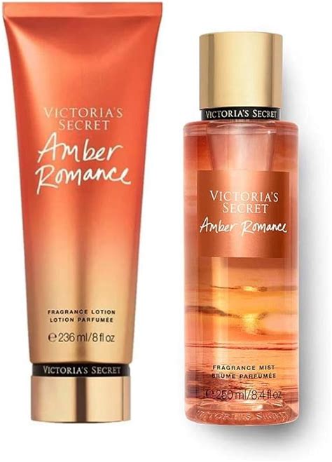 Set Victoria Secret Amber Romance Body Mist 250 Ml Crema 236 Ml