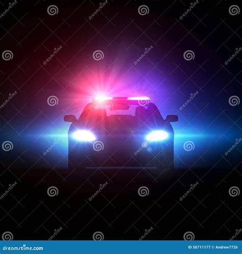 Police Car Pursued In The Dark. Stock Photo - Image: 50711177