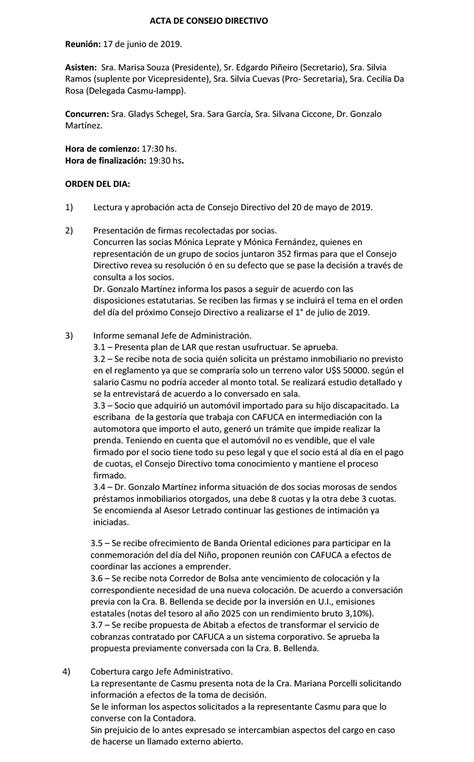 Acta Del Consejo Directivo 17062019 Cafuca