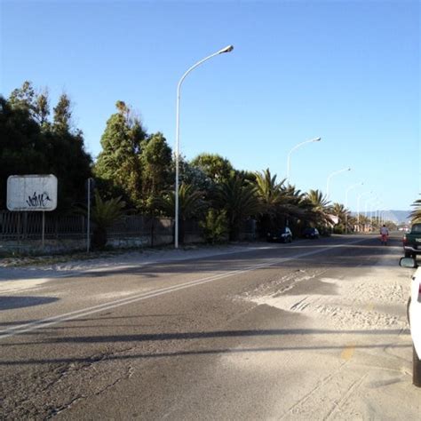 Lungo Mare Poetto Road In Cagliari