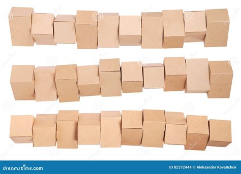 Three Stacked Cardboard Boxes Stock Photo Image Of White Stack 82372444