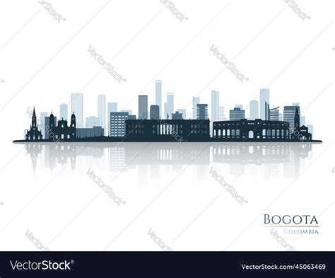 Bogota skyline silhouette with reflection Vector Image