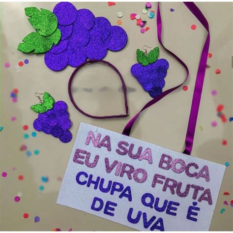 Plaquinha Tiara Uva Carnaval Shopee Brasil