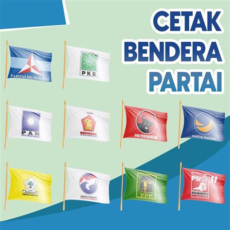 Jual Cetak Bendera Partai Politik Bisa Custom Gambar Shopee Indonesia