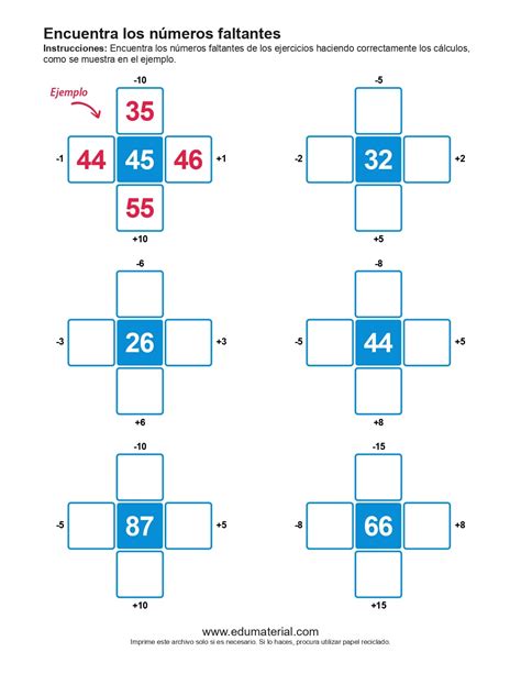 Encuentra Los N Meros Faltantes Set Edumaterial