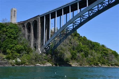 Rainbow Bridge at Niagara Falls between USA and Canada Stock Image ...