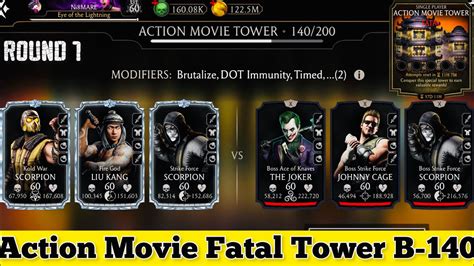 Fatal Action Movie Tower Boss Battle 140 Fight Reward MK Mobile YouTube