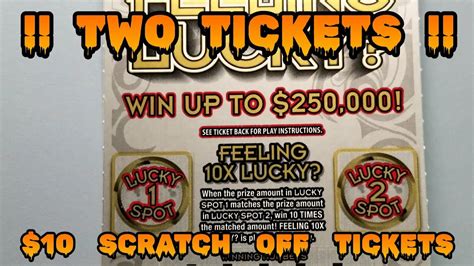 FEELING LUCKY TWO TICKETS 10 MAINE Scratch Off Tickets YouTube