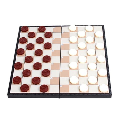 Checkers Board Game Set High Quality Magnetic Checkers Folding