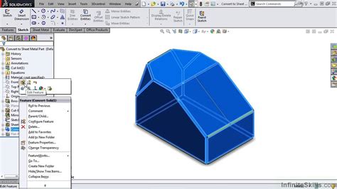 Solidworks Sheet Metal Tutorial Converting To Sheet Metal Youtube