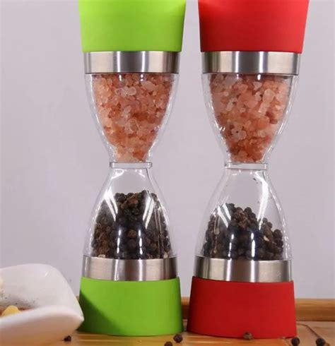 Pepper Shaker Dual Salt Pepper Grist To The Mill Hourglass Shape Spice