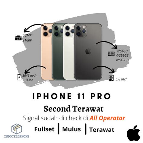 Jual IPhone 11 Pro 64GB 256GB 512GB Second Ex Inter Fullset Mulus