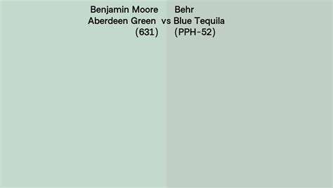 Benjamin Moore Aberdeen Green 631 Vs Behr Blue Tequila Pph 52 Side