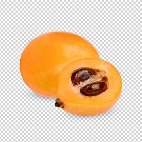 Premium PSD Half And Whole Ripe Loquat Fruits Isolated Premium Psd