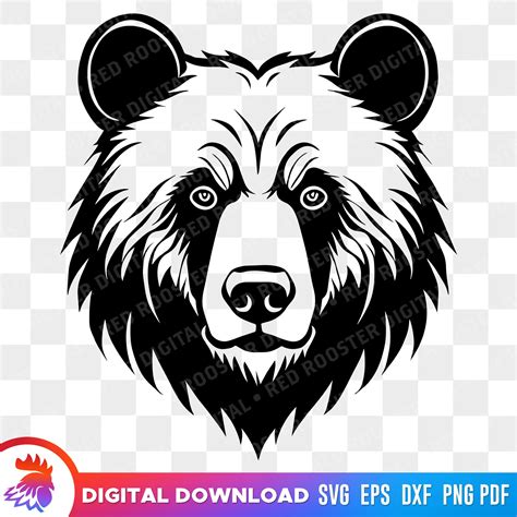 Bear Face Svg Grizzly Bear Cut File Bear Head Png Bear Clipart Bear