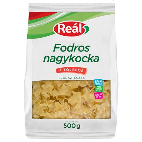 Reál 4 tojásos száraztészta 500 g fodros nagykocka Webáruház 649 Ft