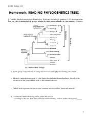 Homework Phylogenetic Trees Pdf Ubc Biology Homework