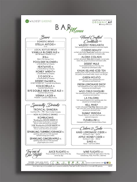 Bar Menu 6 Examples Illustrator Photoshop Word Publisher Pages