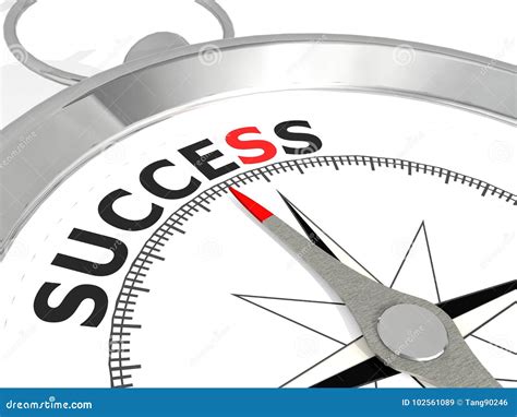 Success Word On Metallic Compass Stock Illustration Illustration Of