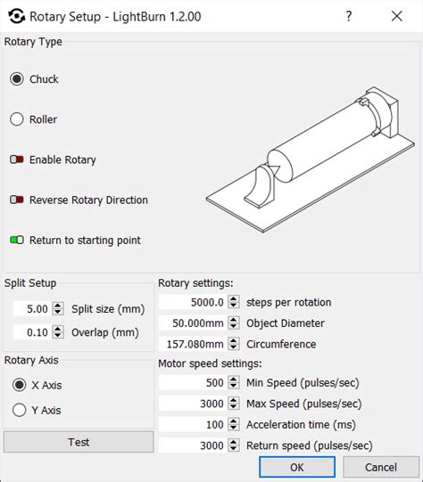 Rotary for Galvo - LightBurn Documentation