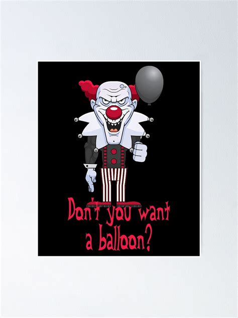 Evil Clown Horror Killer Clowns Funny Halloween Scary Haunted House Poster For Sale By