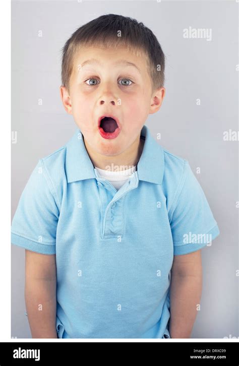 Surprised Little Boy Stock Photo - Alamy