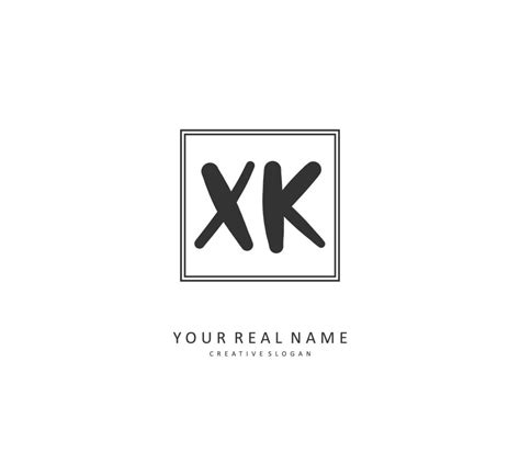 X K Xk Initial Letter Handwriting And Signature Logo A Concept Handwriting Initial Logo With