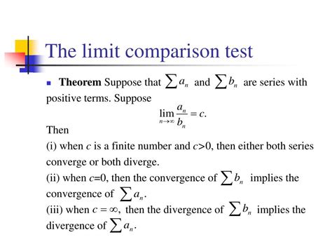 When To Use Limit Comparison Test