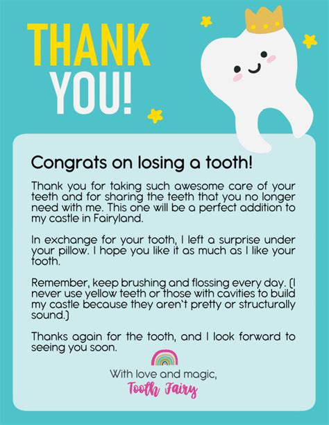 This Short And Sweet Free Printable Tooth Fairy Letter Is Sure To Get