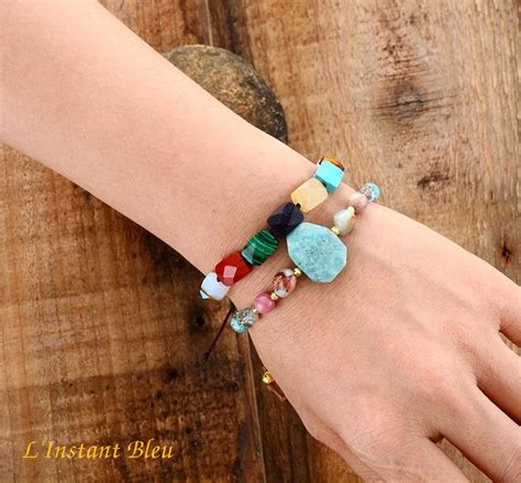 Bracelet Boh Me Ann Esprit Lumineux Amazonite Et Perles Naturelles