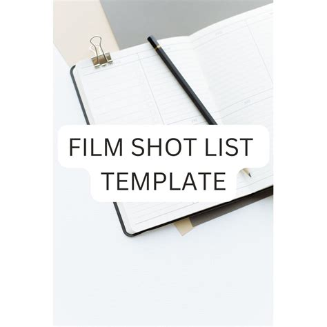 Film Shot List Template, Film Production Shoot List, Professional Shot ...