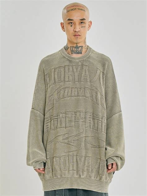 【ajobyajo】total Logo Washed Sweater Our Brand Ajobyajo Pressing Web