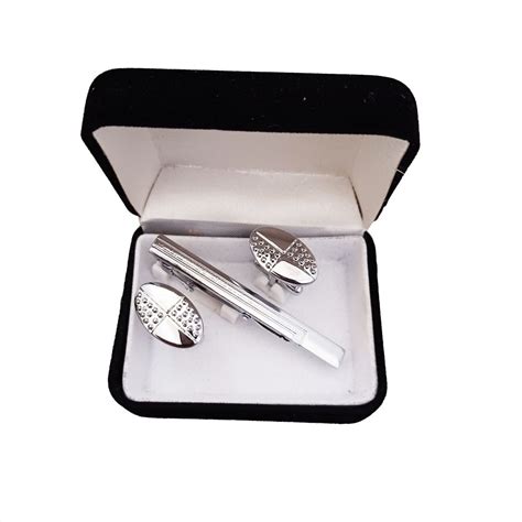 Tie Pin & Cufflink Set - Silver Oval | Shop Today. Get it Tomorrow ...