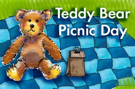 A Teddy Bear Sitting On Top Of A Blue And Green Tile Covered Ground Next To A Shopping Bag