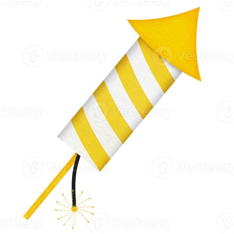 Golden Yellow Firework Rocket Illustration Png