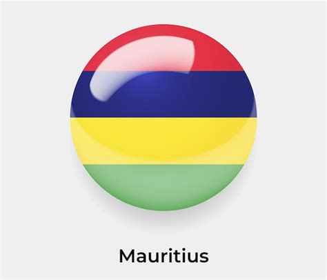 Premium Vector Mauritius Flag Glossy Bubble Icon Vector Illustration